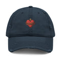 Distressed Embroidered Heart Dad Hat